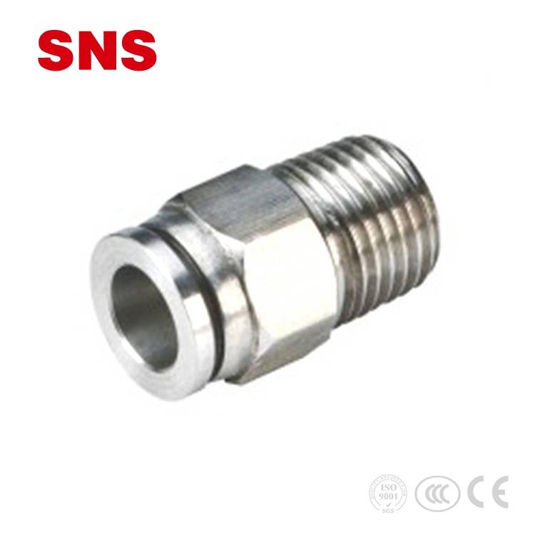 SNS BKC-PC straight pneumatic stainless steel 304 tube connector one touch metal fitting