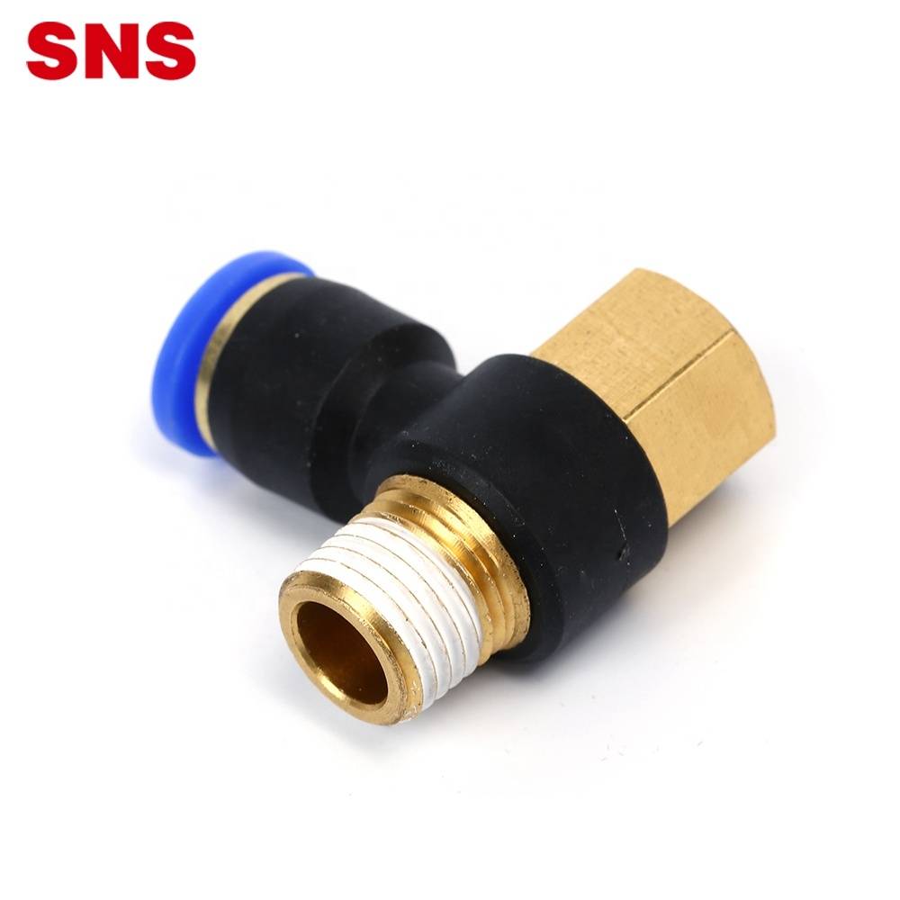 SNS SPHF Series pneumatic one touch plastic swing elbow air hose tube connector Hexagon universal female thread elbow fitting