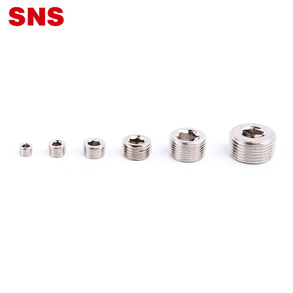 SNS BD Series Chinese suppliers brass male threaded pneumatic choke head block fitting