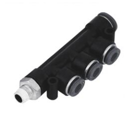 SNS SPWD Series pneumatic one touch male thread triple branch reducing connector 5 way plastic air fitting for PU hose tube