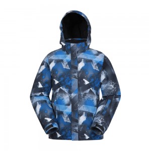 Boy Blue mogal printed kids ski  jacket