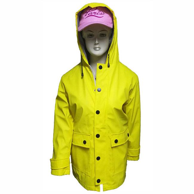 OEM Customized Ladies Long Waterproof Coats With Hood - PU Leather Raincoat for Women – Hantex