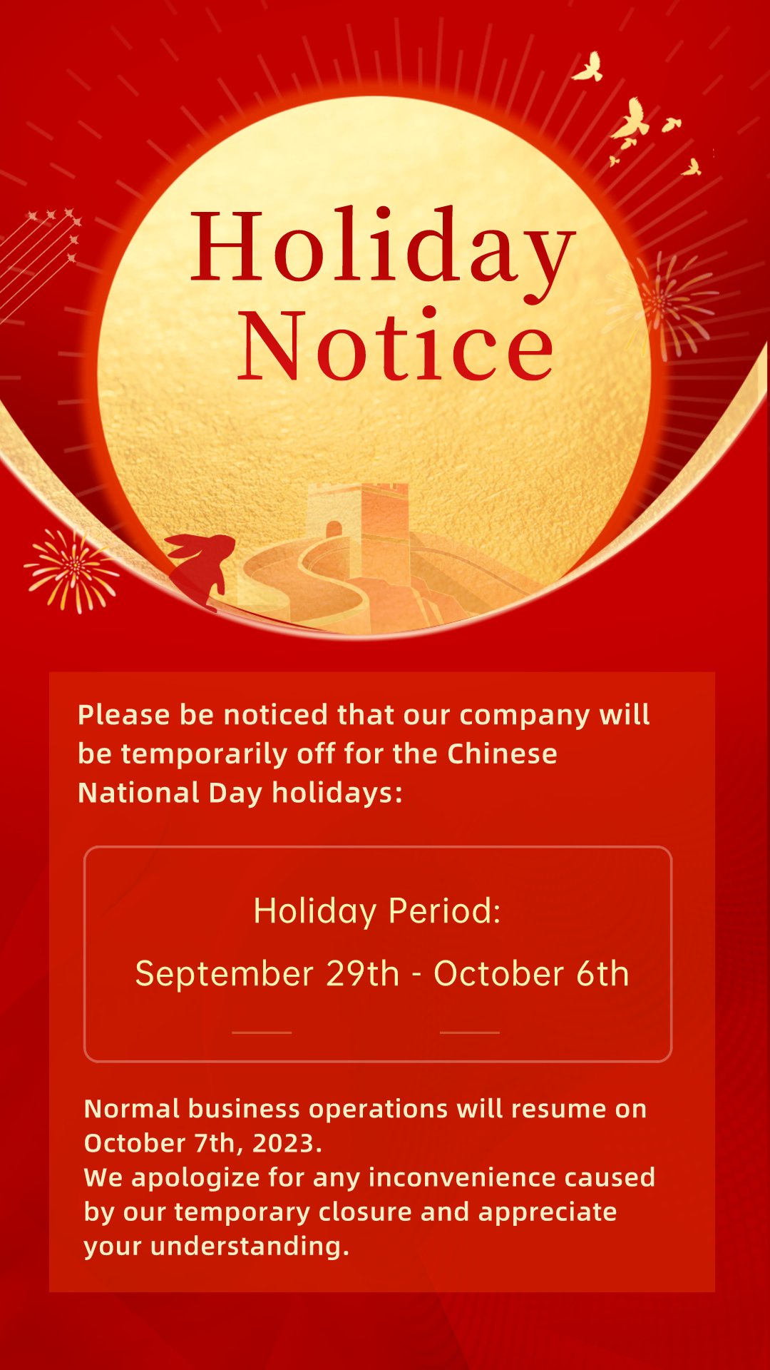 The Information of Our Company holiday