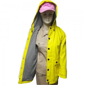 Women PU Leather Rain Jacket