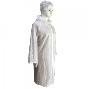 Adult white long raincoat