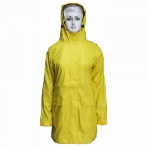 Women PU Rain Jacket with linning
