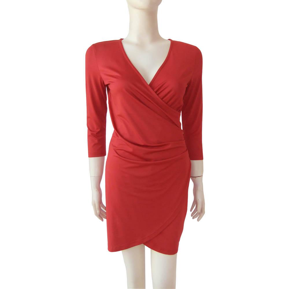 China OEM Car Racing Sportswear - Summer lady red short sleeve dress – Hantex
