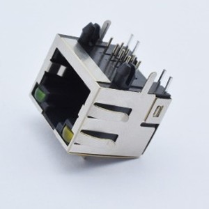 RJ45 with LED light PCB modular jack computer component 8 pin female connector