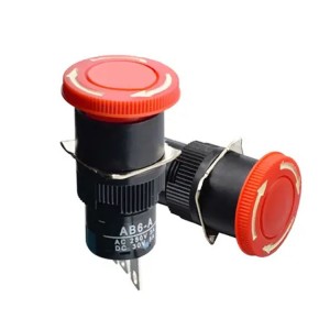 LA16-11Z 5A 30VDC/3A 250VAC 3 pin switch ON OFF stop switch red head push button emergency switch
