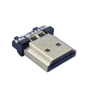 HD Multimedia Interface USB H-D-M-I Male Socket Double Buckle Post Connector