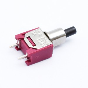 5A 125V Toggle switch 2 pin miniature momentary toggle switch red one with black button