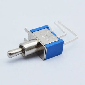 90 degree 3 way on-off-on momentary blue toggle switch