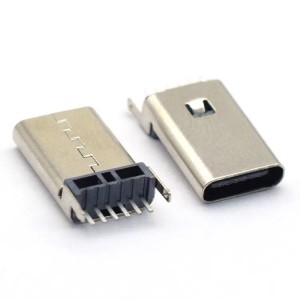 Vertical 13.1 usb type c 6 pin female connector