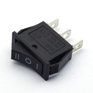 KCD3-101 series 3 pin rocker switches breaker black housing T85 terminal 3 position rocker switch