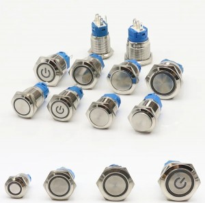 12/16/19/22mm Metal push button switch 5v 12v 24v 220v waterproof power button switch self-lock/momentary led button switch