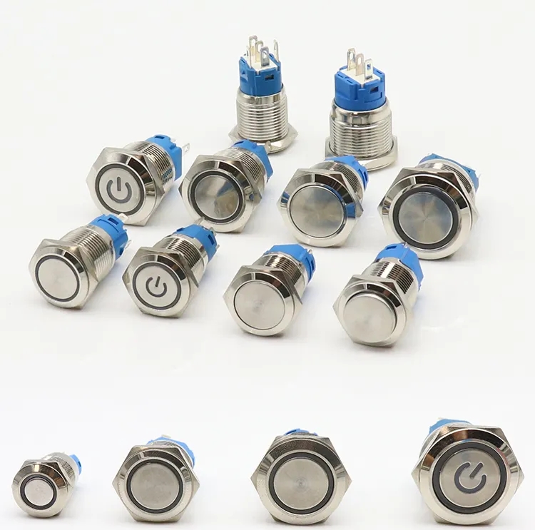 22mm Stainless Steel Push Button 6-Pin ON/OFF