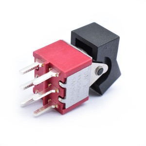 Toggle switch 6 pin miniature on-on normally open red one with black Hat