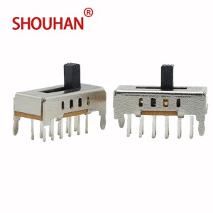 SS24D02 DIP 12 pin four positions Vertical slide switch 2p4t slide switch