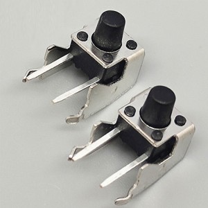 6×6 right angle side push type button tact switch with metal bracket TS11-674-153-BK-100-RA-D