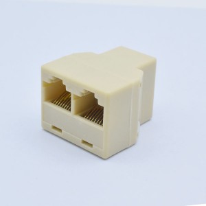 Modular jack RJ45 1 to 2 Splitter Network Ethernet Switcher Adapter