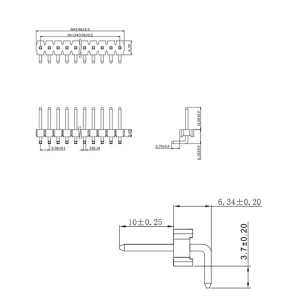 2 pin 3.96mm pin header connector smd socket