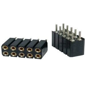 1-40 pin 2.54mm round hole double row plastic height 7mm female pin header connector gold plated