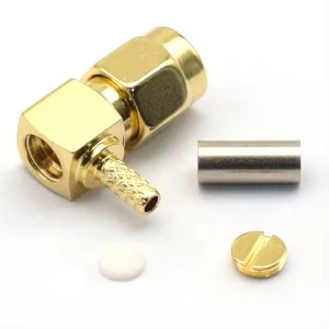 90 degree gold male female high frequency socket S-M-A connector pcb terminal coaxial cable