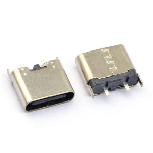 2 pin usb type c jack connector female socket vertical plug fast mobile charging port