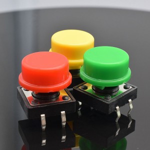 Tactile switch cap12*12*7.3 Yellow/Red/Green hat for 12X12 tactile switch with cap