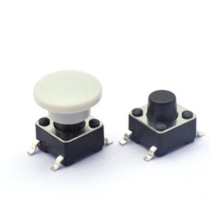 SMT DIP Tact Switch 4 Pin Through Hole Type tact switch with custom button cap