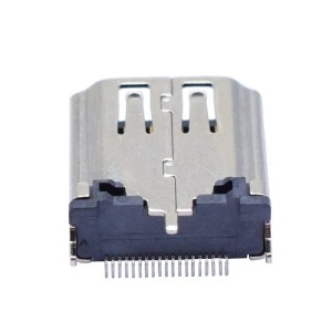 H-D-M-I female connector AF vertical patch 19 pin SMT Foot length 1.4