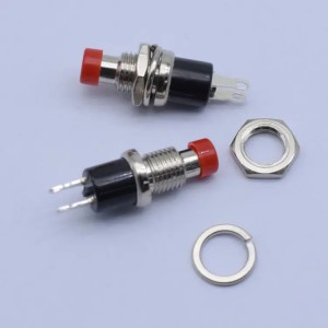 push button switch red 2 pin reset metal push button switch