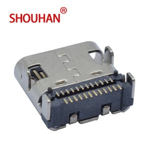 Well-designed Latching Button Switch - HOT SALE 24 Pin C Type Connector All Patch Foot SMD USB-C Type C Female – Shouhan