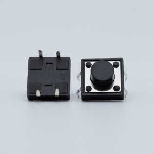 TS14-1212-55-BK-160-SCR-D DC 12V 50mA DIP tact switch 12*12 Custom height Plastic cover panel tactile switches