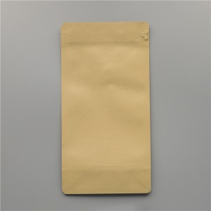 Hot Sale Custom Kraft Paper Bottom Pouch Flat Bottom Coffee Bag With Valve