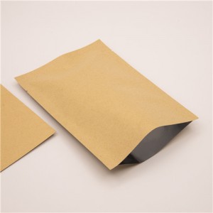 Vintage Style Yellow Kraft Paper VMPET Three Sided Sealed Bag, Preferred For Brand Packaging