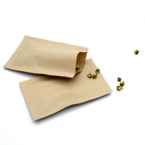 Vintage Style Yellow Kraft Paper VMPET Three Sided Sealed Bag, Preferred For Brand Packaging
