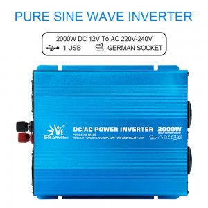 2000W 12 Volt 24 Volt 48 Volt Dc To Ac 110 Volt 220 Volt Pure Sine Wave Power Inverter