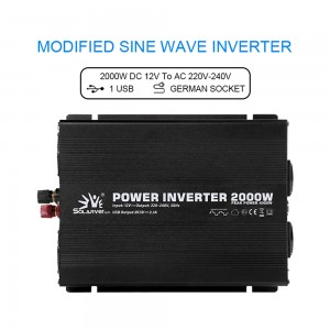 2000W DC to AC Power Inverter 12V/24V/48V to 110V/230V Modified Sine Wave