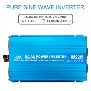 2500W 12 Volt 24 Volt 48 Volt Dc To Ac 110 Volt 220 Volt Pure Sine Wave Power Inverter