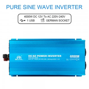 4000W 12 Volt 24 Volt 48 Volt Dc To Ac 110 Volt 230 Volt Pure Sine Wave Power Inverter