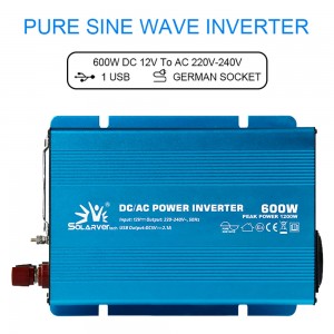 600W 12 Volt 24 Volt Dc To Ac 110 Volt 220 Volt Pure Sine Wave Power Inverter