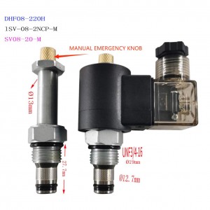 Electromagnetic valve hydraulic SV08-20 thread is inserted with electromagnetic pressure maintaining valve DHF08-220 battery oil drain valve