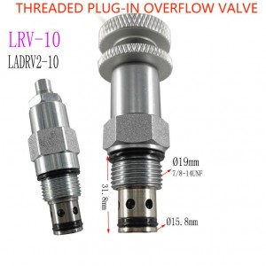 Hydraulický přepouštěcí ventil RV10 přímočinný závitový zásuvný tlakový ventil Systém tlakového pojistného ventilu LADRV-10 lze ručně nastavit