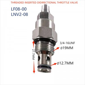 A válvula borboleta hidráulica pode ser ajustada manualmente.Válvula de controle de fluxo NV08 Equipamento de elevação da unidade de energia Válvula de parada LF08
