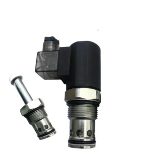 La vàlvula solenoide hidràulica SV16-20 està roscada amb una vàlvula de manteniment de pressió electromagnètica DHF16-220 normalment tancada AC220V.