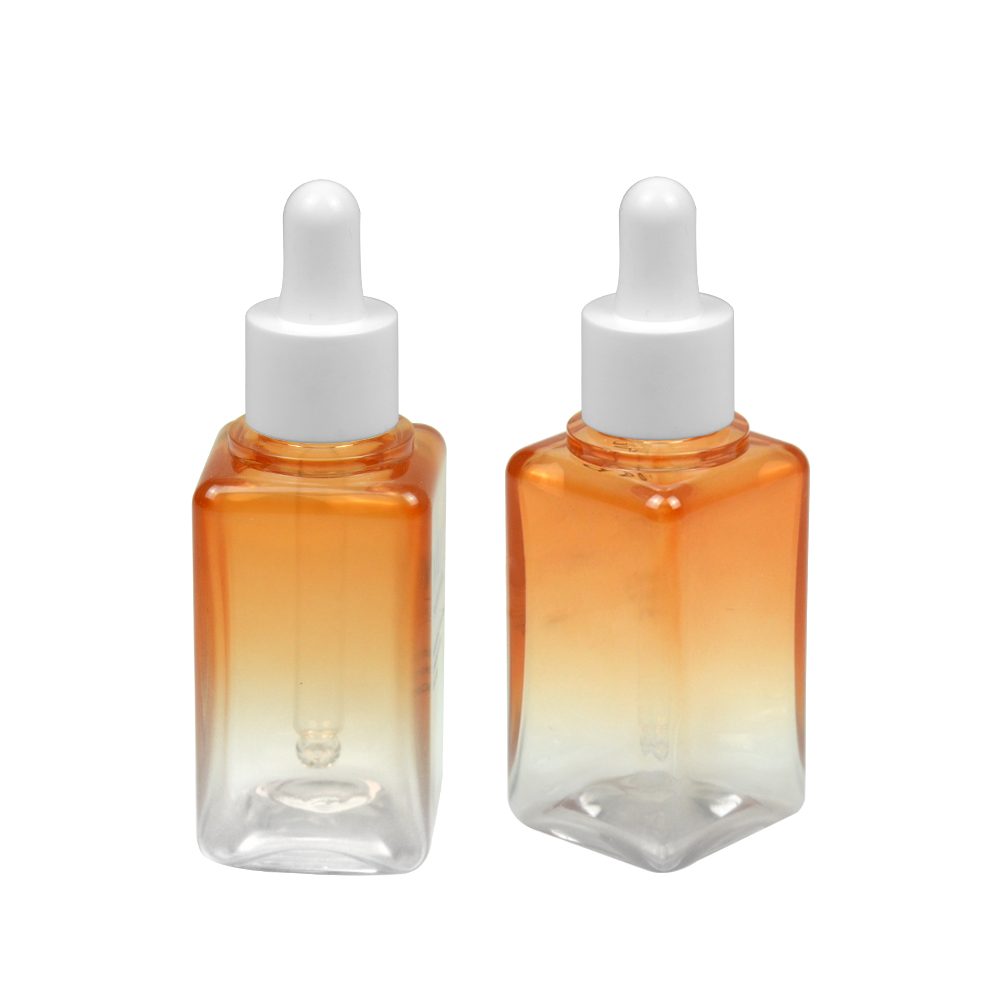 Wholesale 50ML PETG Dropper Square Bottle Sets Empty Serum Toner Bottles PETG Heavy Skincare Containers Packaging