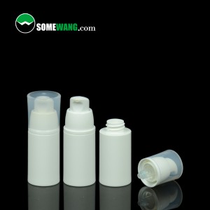 15ml 30ml white airless lotion pump PP bottle airless cosmetics travel PP bottle with vacuum plug