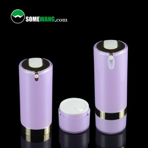 Customized 50ml acrylic face cream jar airless luxury pump plastic bottle empty pressing vacuum cosmetic bottle