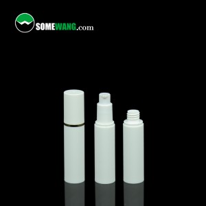 Cylindrical 15ml 30ml 50ml White Pp Plastic Airless Pump Bottle With Snap Lotion Pump